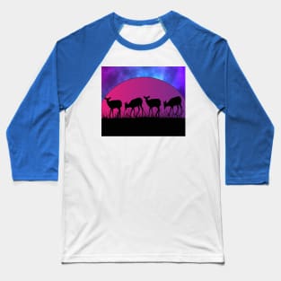 Retro Vintage Sunset Africa At Night Baseball T-Shirt